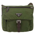 Prada Buckle Messenger Bag Tessuto Green Nylon Shoulder Bag Bag (Pre-Owned)