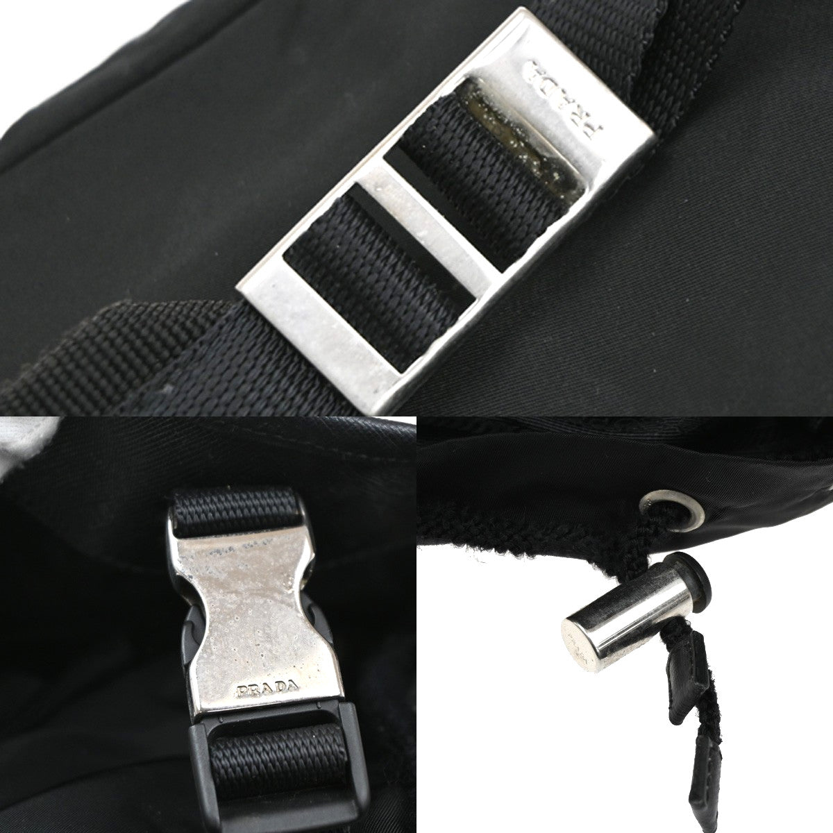 Prada Double Front Pocket Backpack Tessuto Black Nylon Backpack Bag (Pre-Owned)