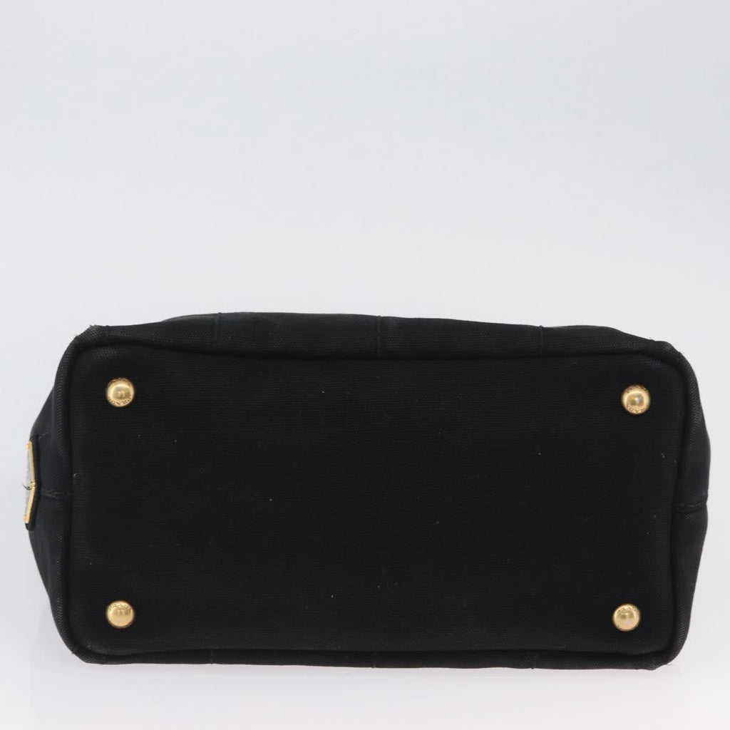 Prada Canapa Tote Canvas Black Canvas Tote Bag Bag (Pre-Owned)