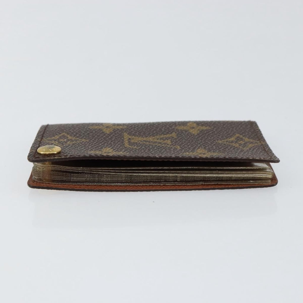 Louis Vuitton Porte Cartes Pression Card Case Monogram Canvas Brown Canvas Card Holders Accessory (Pre-Owned)