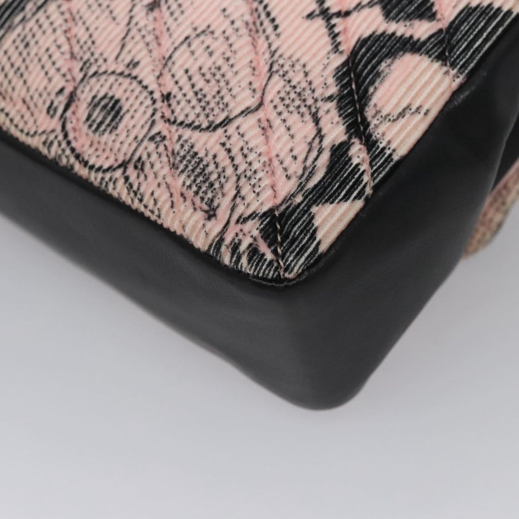 Chanel Flap Shoulder Bag Canvas Pink Cotton Shoulder Bag Bag (Pre-Owned)