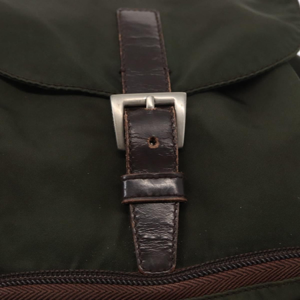 Prada Front Pocket Backpack Tessuto Khaki Nylon Backpack Bag (Pre-Owned)