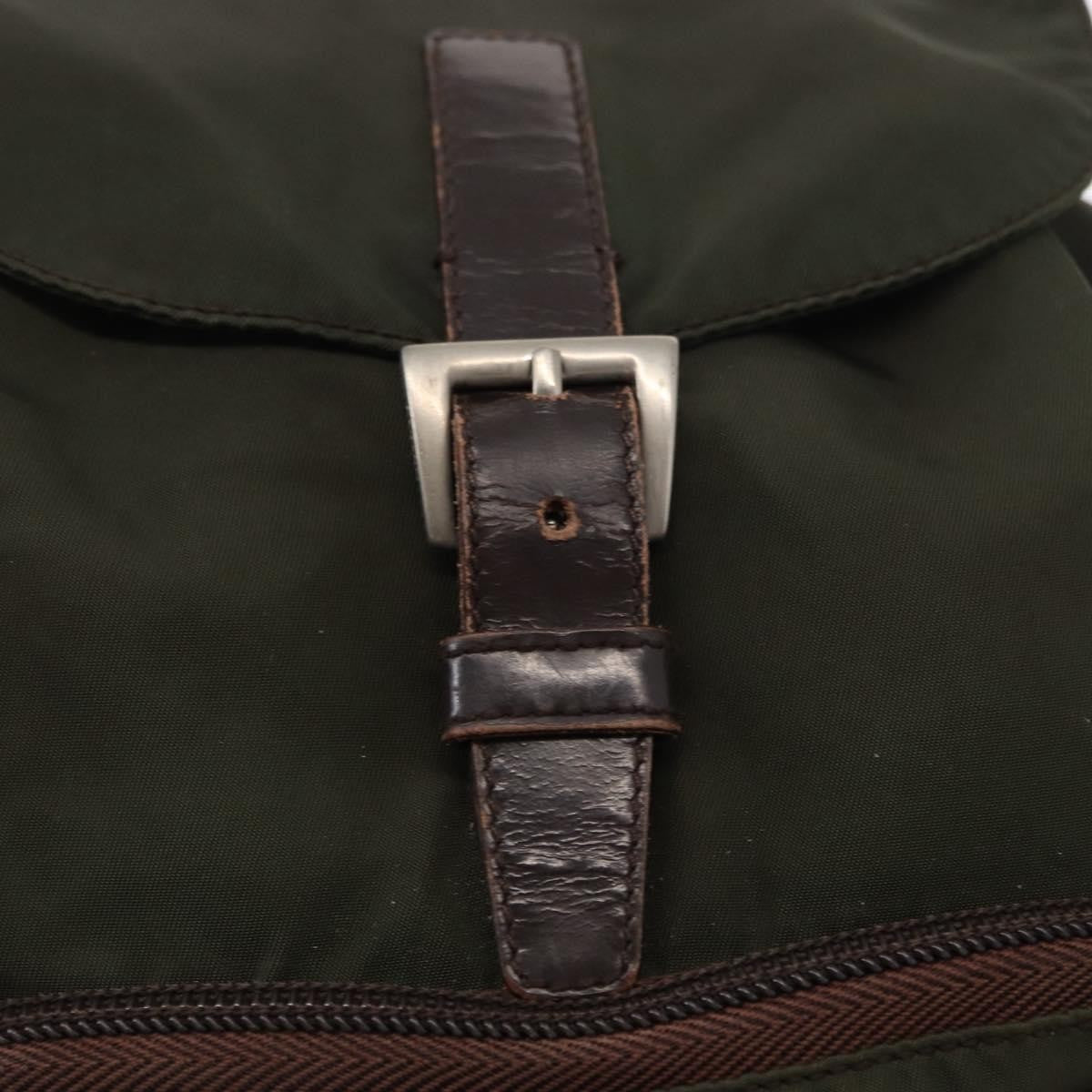 Prada Front Pocket Backpack Tessuto Khaki Nylon Backpack Bag (Pre-Owned)