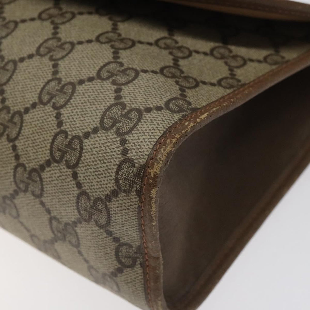 Gucci Sherry Line Pouch Canvas Beige Canvas Clutche & Pouche Bag (Pre-Owned)