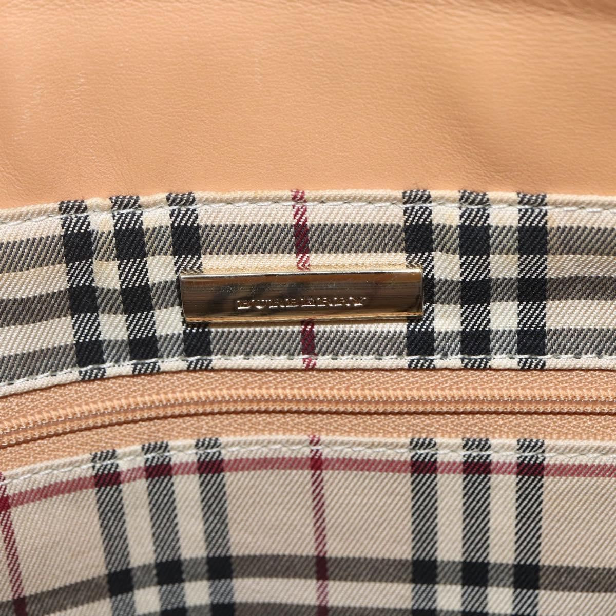 Burberry Vintage Handbag Leather Beige Leather Handbag (Pre-Owned)