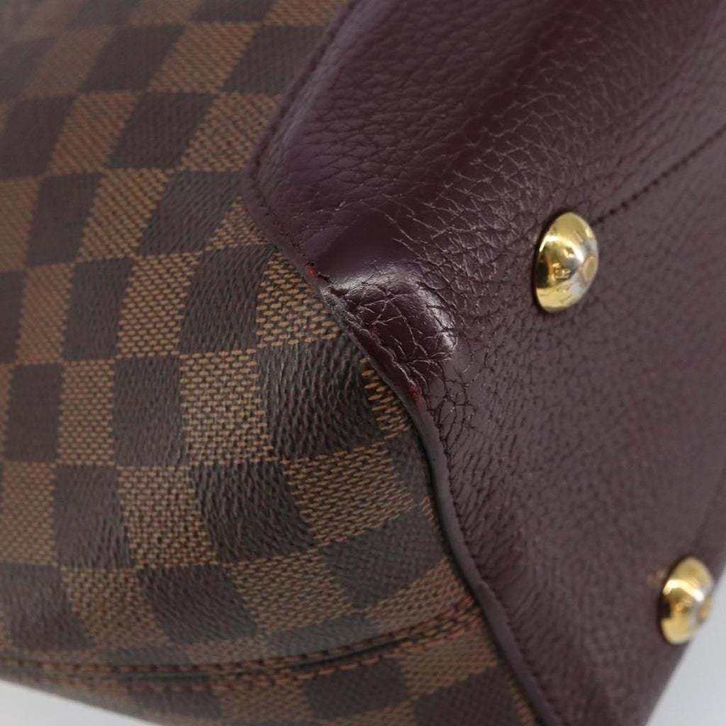 Louis Vuitton Hyde Park Handbag Damier With Leather Brown Canvas Handbag (Pre-Owned)