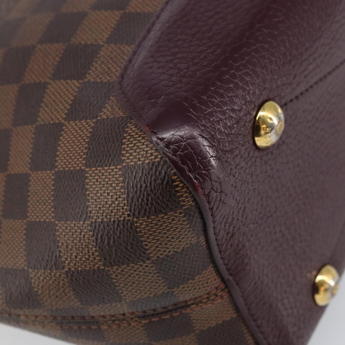 Louis Vuitton Hyde Park Handbag Damier With Leather Brown Canvas Handbag (Pre-Owned)