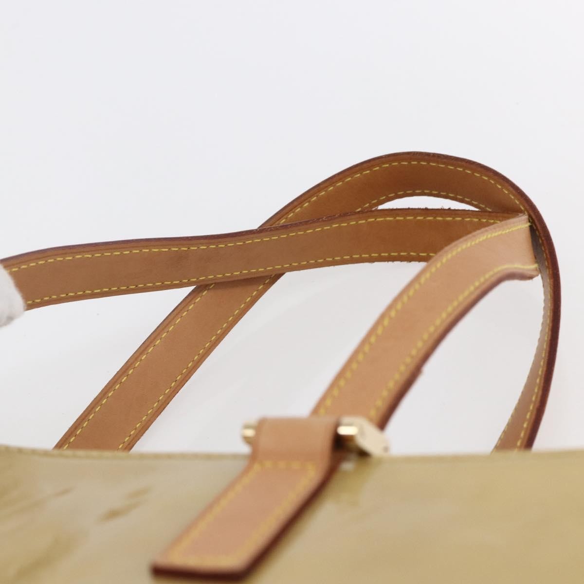 Louis Vuitton Columbus Handbag Monogram Vernis Beige Patent_Leather Tote Bag Bag (Pre-Owned)