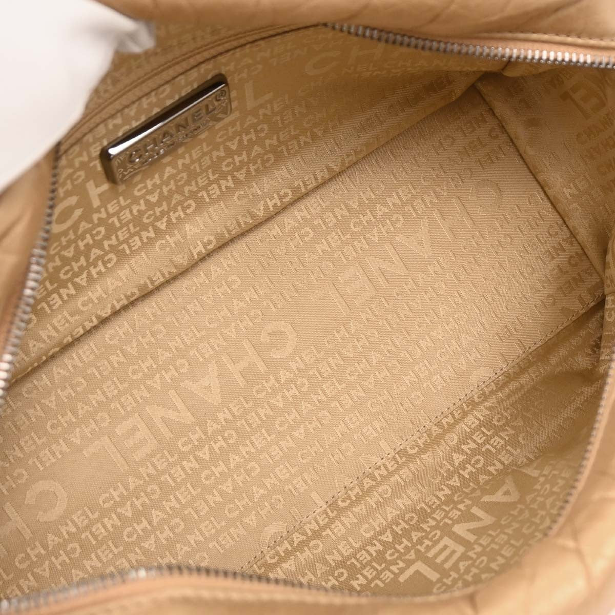 Chanel Lady Braid Flap Tote Quilted Distressed Lambskin Gold Leather Handbag (Pre-Owned)
