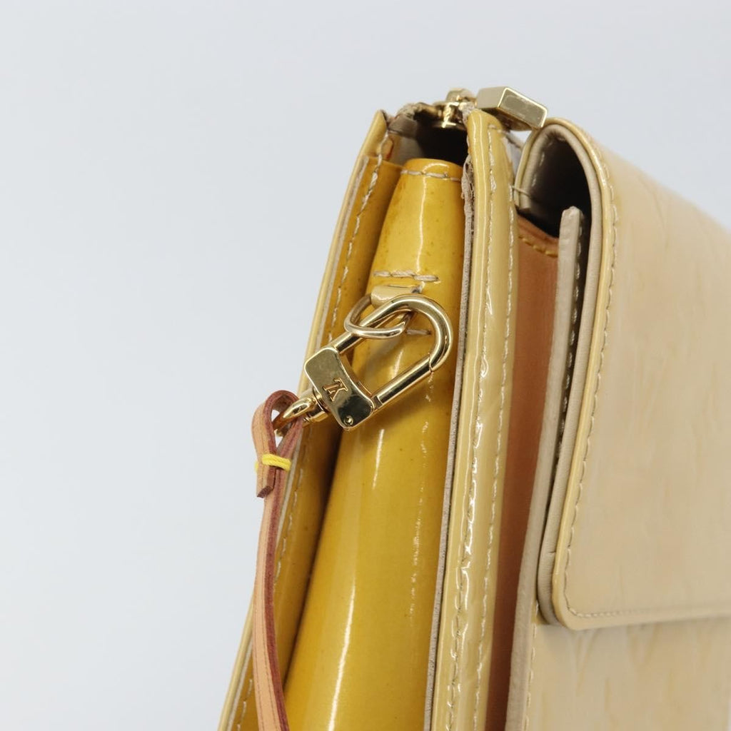 Louis Vuitton Mott Handbag Monogram Vernis Beige Patent_Leather Clutche & Pouche Bag (Pre-Owned)