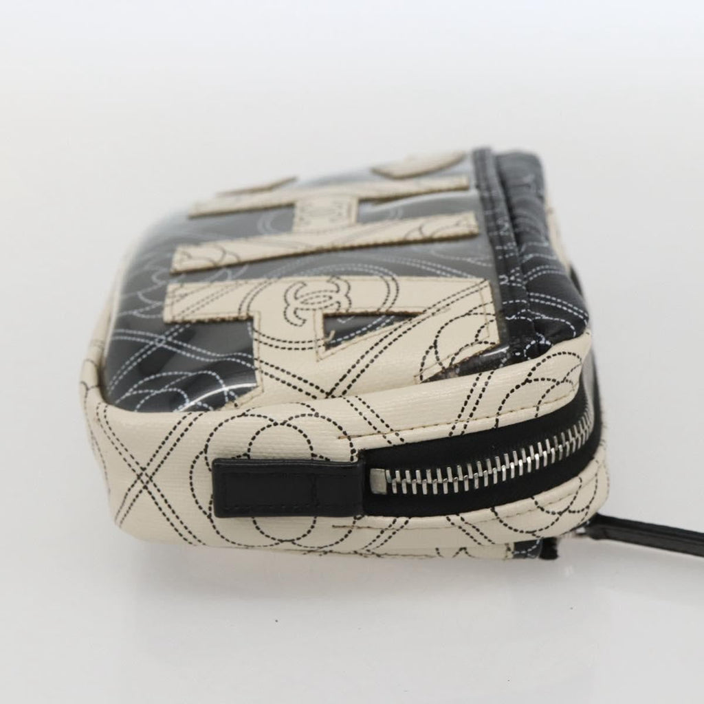 Chanel Logo Camera Case Clutch Printed Coated Canvas Black Pvc Clutche & Pouche Bag (Pre-Owned)