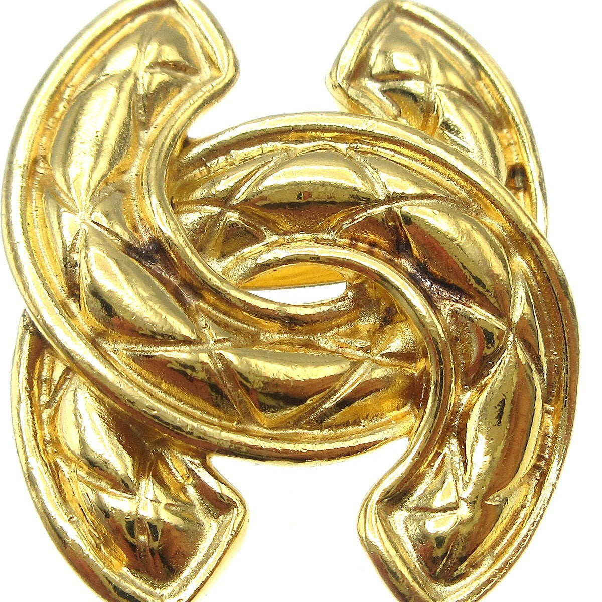 Chanel Cc Clip-On Earrings Metal Gold Gold_Plated Earrings Jewelry (Pre-Owned)
