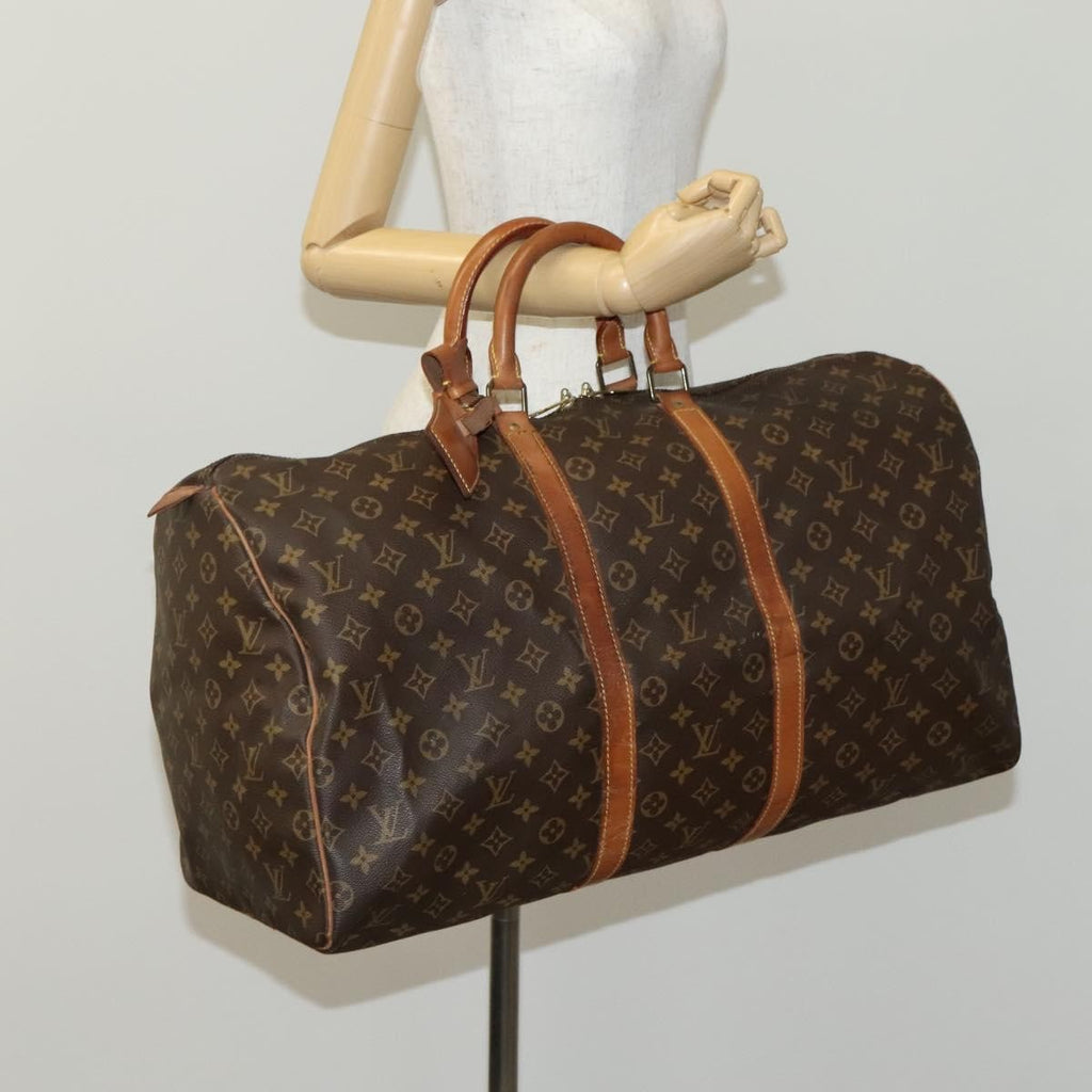Louis Vuitton Keepall Bag Monogram Canvas Brown Canvas Travel Bag Bag (Pre-Owned)