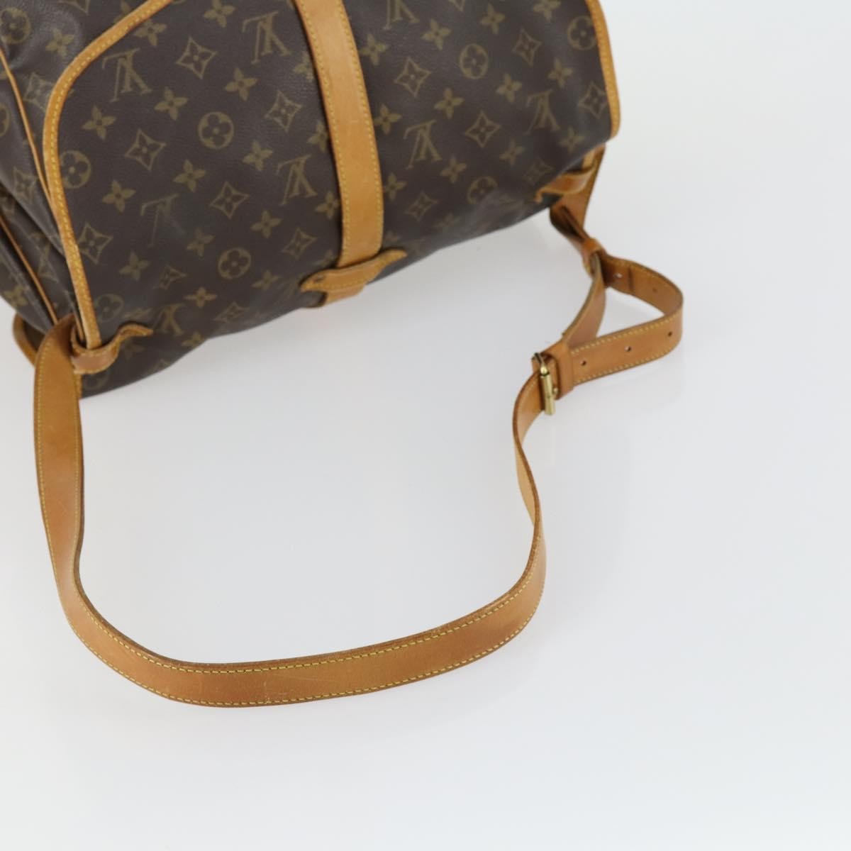 Louis Vuitton Saumur Handbag Monogram Canvas Brown Canvas Shoulder Bag Bag (Pre-Owned)