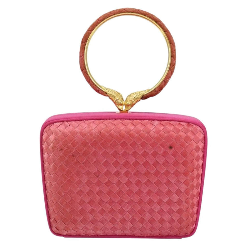 Bottega Veneta Intrecciato Clutch Bag Satin Pink Satin Clutche & Pouche Bag (Pre-Owned)