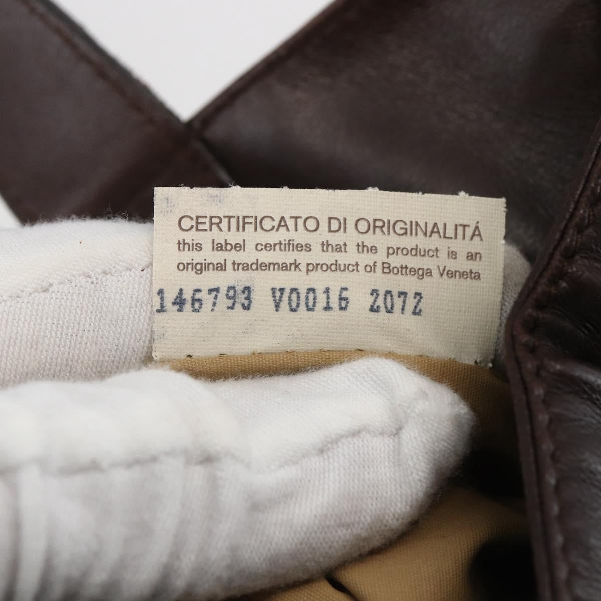 Bottega Veneta Intrecciato Handbag Leather Brown Leather Handbag (Pre-Owned)
