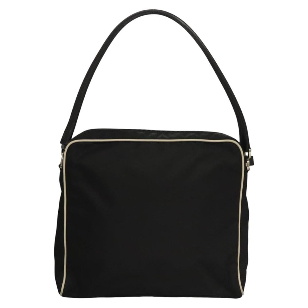 Prada Vintage Shoulder Bag Nylon And Leather Black Nylon Shoulder Bag Bag (Pre-Owned)