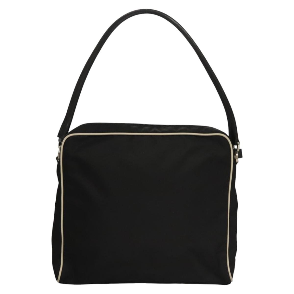 Prada Vintage Shoulder Bag Nylon And Leather Black Nylon Shoulder Bag Bag (Pre-Owned)
