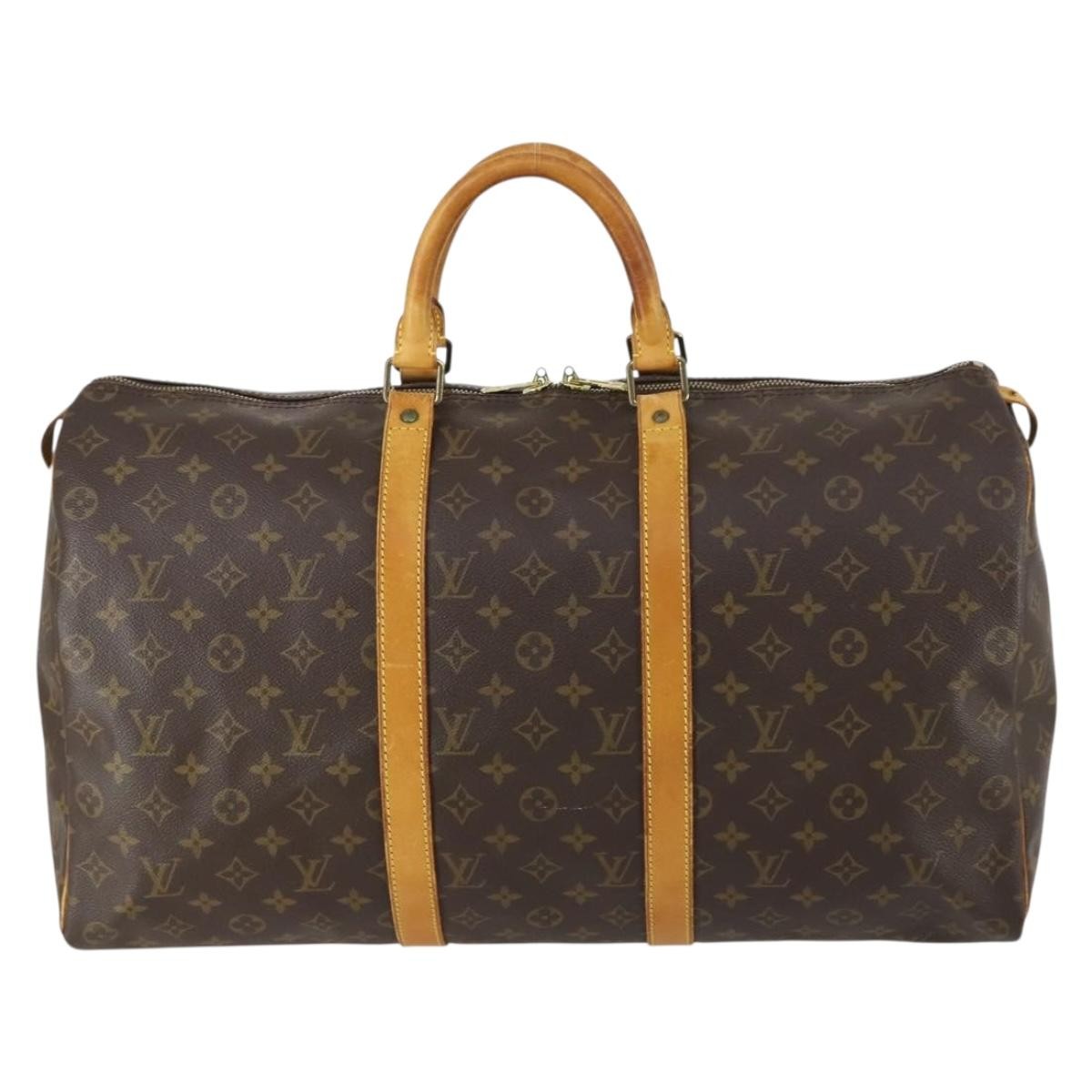 Louis Vuitton Keepall Bag Monogram Canvas Brown Canvas Travel Bag Bag (Pre-Owned)