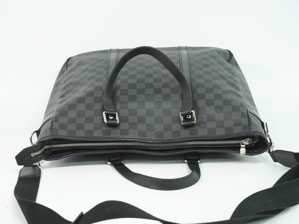 Louis Vuitton Tadao Handbag Damier Graphite Black Canvas Tote Bag Bag (Pre-Owned)