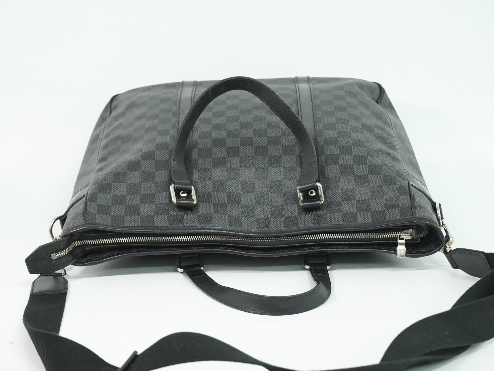 Louis Vuitton Tadao Handbag Damier Graphite Black Canvas Tote Bag Bag (Pre-Owned)