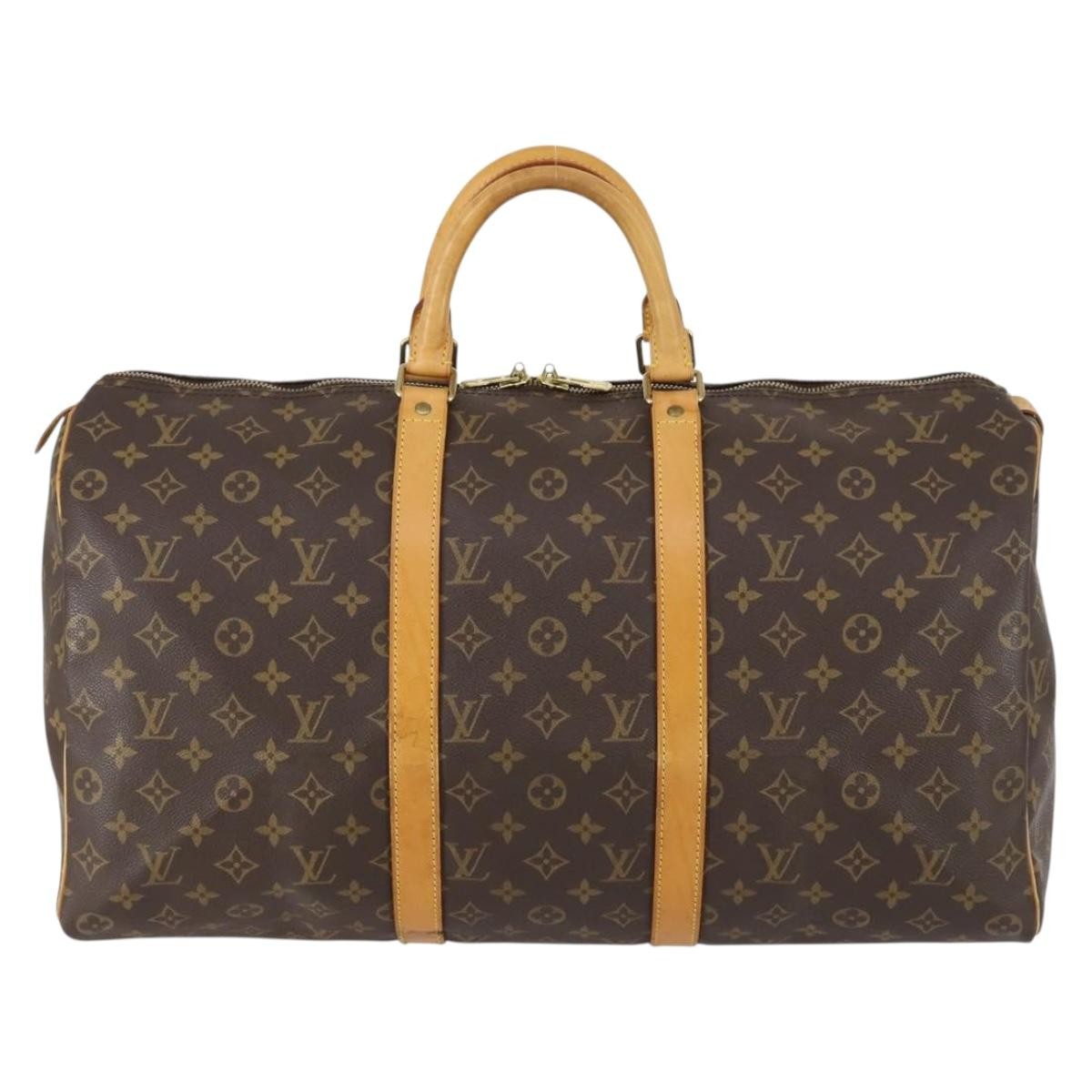 Louis Vuitton Keepall Bag Monogram Canvas Brown Canvas Travel Bag Bag (Pre-Owned)