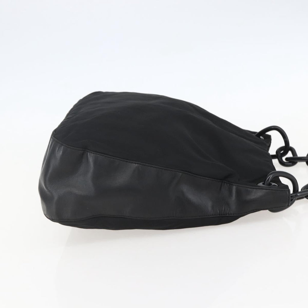 Prada Chain Shoulder Bag Tessuto Black Nylon Shoulder Bag Bag (Pre-Owned)