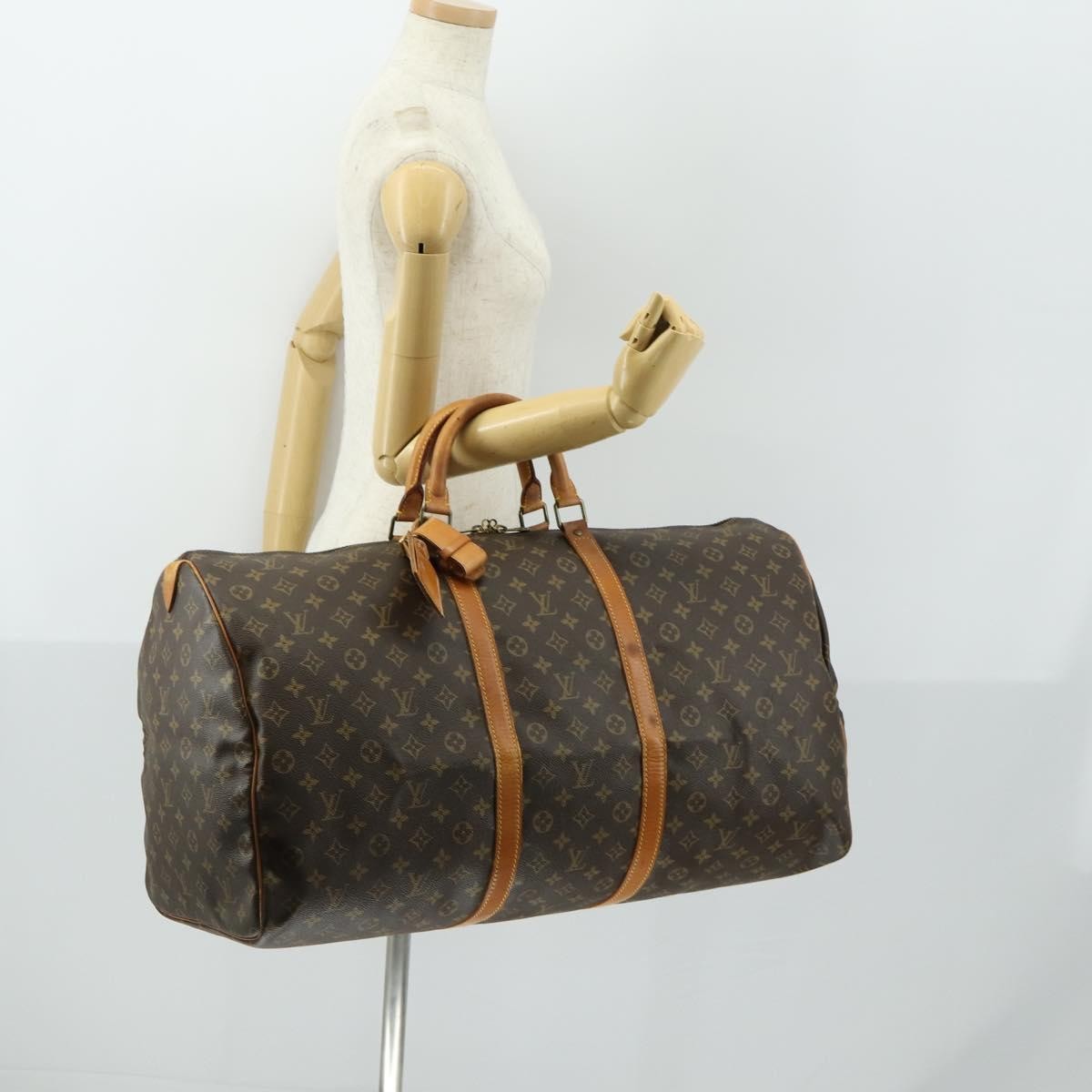 Louis Vuitton Keepall Bag Monogram Canvas Brown Canvas Travel Bag Bag (Pre-Owned)