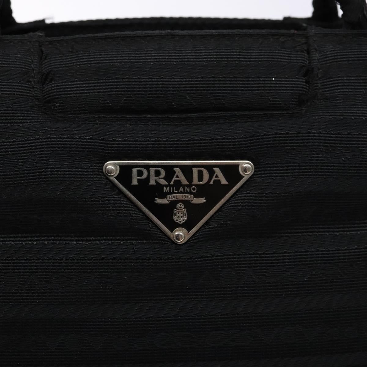 Prada Vintage Zip Handbag Tessuto Black Nylon Handbag (Pre-Owned)