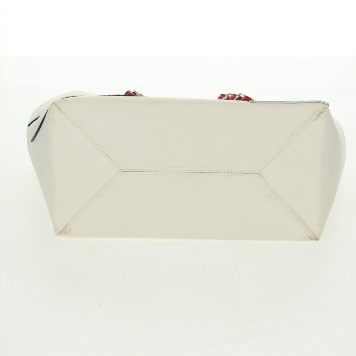 Chanel No.5 Tote Canvas And Leather White Canvas Tote Bag Bag (Pre-Owned)