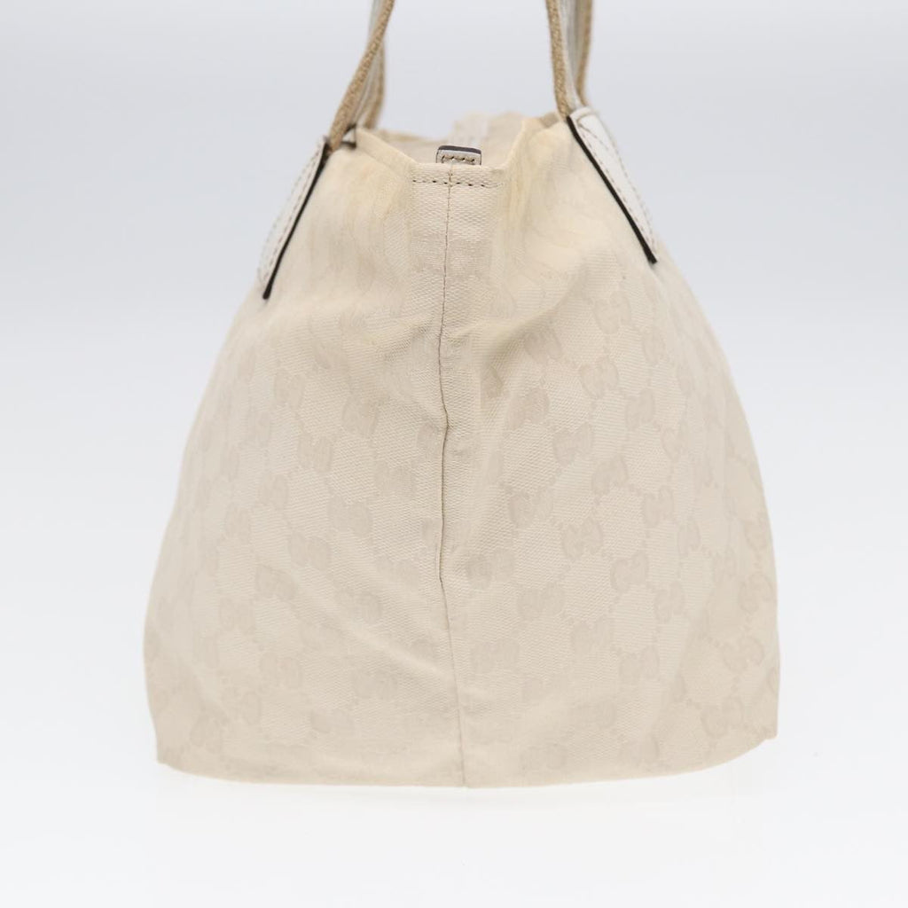 Gucci Web Zip Tote Gg Canvas Beige Canvas Tote Bag Bag (Pre-Owned)