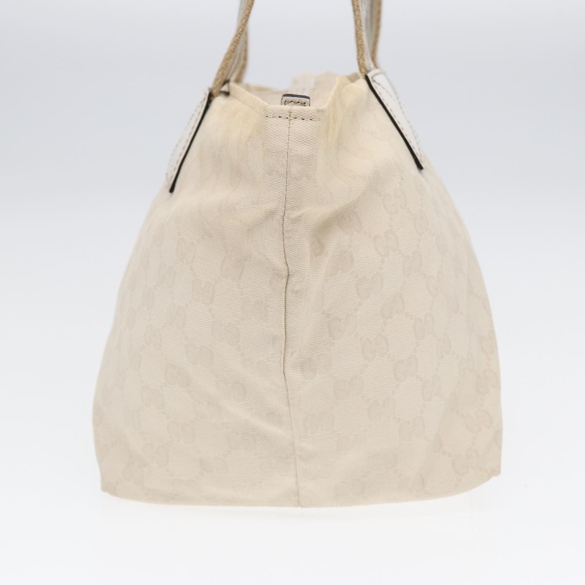 Gucci Web Zip Tote Gg Canvas Beige Canvas Tote Bag Bag (Pre-Owned)