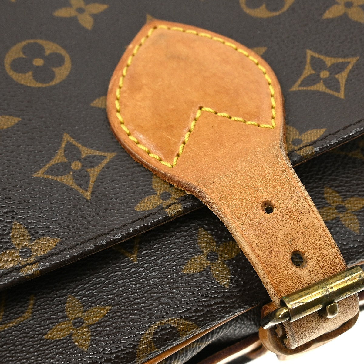 Louis Vuitton Cartouchiere Handbag Monogram Canvas Brown Canvas Shoulder Bag Bag (Pre-Owned)