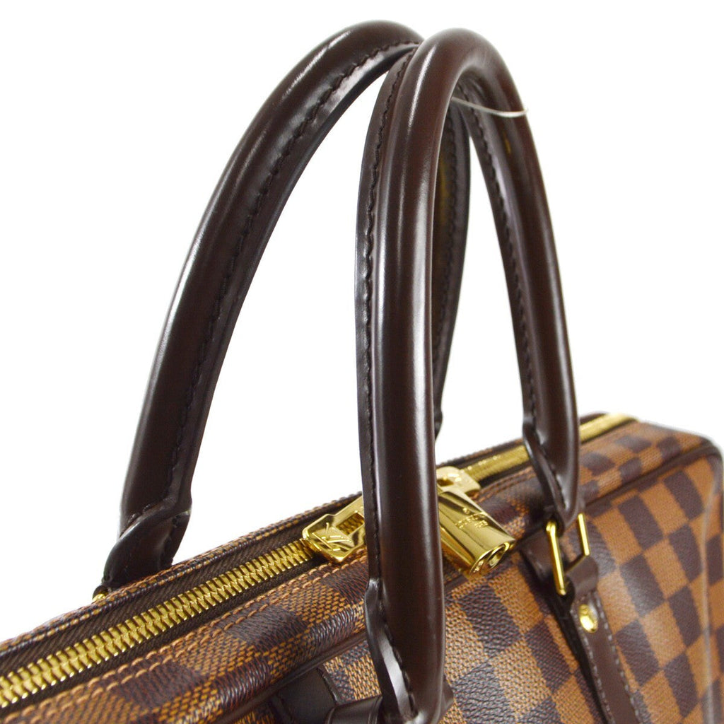 Louis Vuitton Porte-Documents Voyage Briefcase Damier Brown Canvas Briefcase Bag (Pre-Owned)
