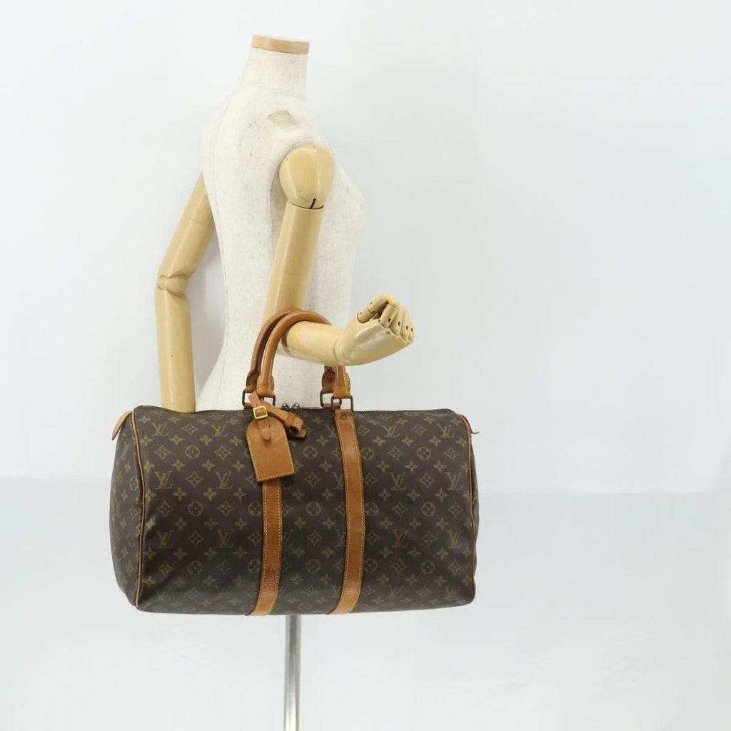 Louis Vuitton Keepall Bag Monogram Canvas Brown Canvas Travel Bag Bag (Pre-Owned)