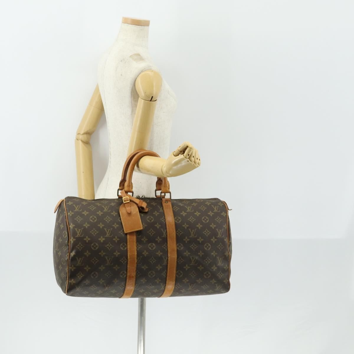 Louis Vuitton Keepall Bag Monogram Canvas Brown Canvas Travel Bag Bag (Pre-Owned)