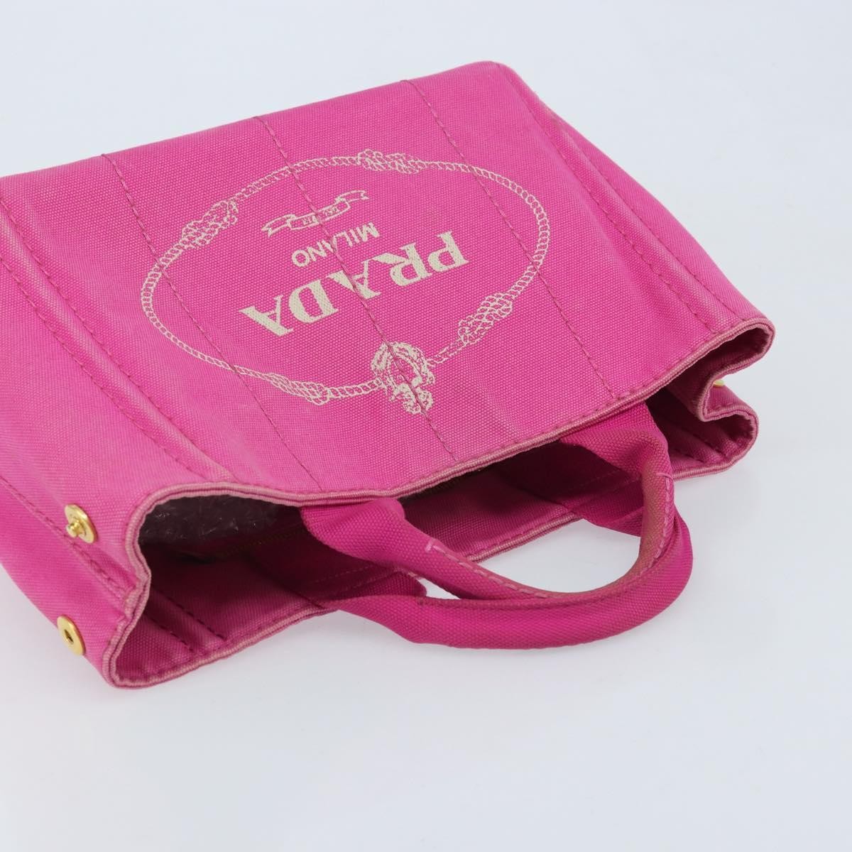 Prada Canapa Tote Canvas Pink Canvas Tote Bag Bag (Pre-Owned)