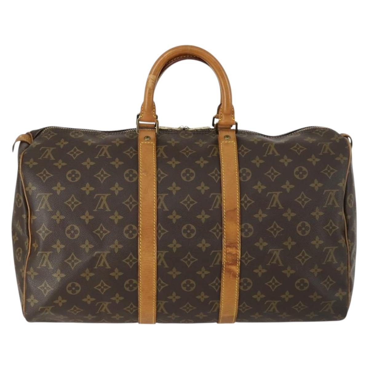 Louis Vuitton Keepall Bag Monogram Canvas Brown Canvas Travel Bag Bag (Pre-Owned)