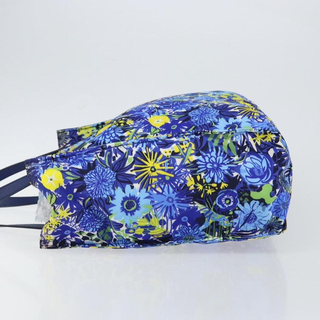 Prada Floreal Tote Printed Tessuto Blue Nylon Tote Bag Bag (Pre-Owned)