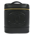 Chanel Vintage Timeless Cosmetic Case Caviar Black Leather Clutche & Pouche Bag (Pre-Owned)