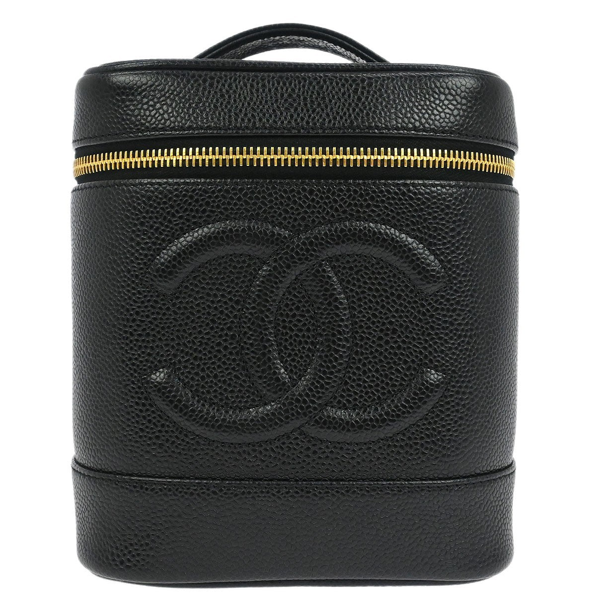Chanel Vintage Timeless Cosmetic Case Caviar Black Leather Clutche & Pouche Bag (Pre-Owned)