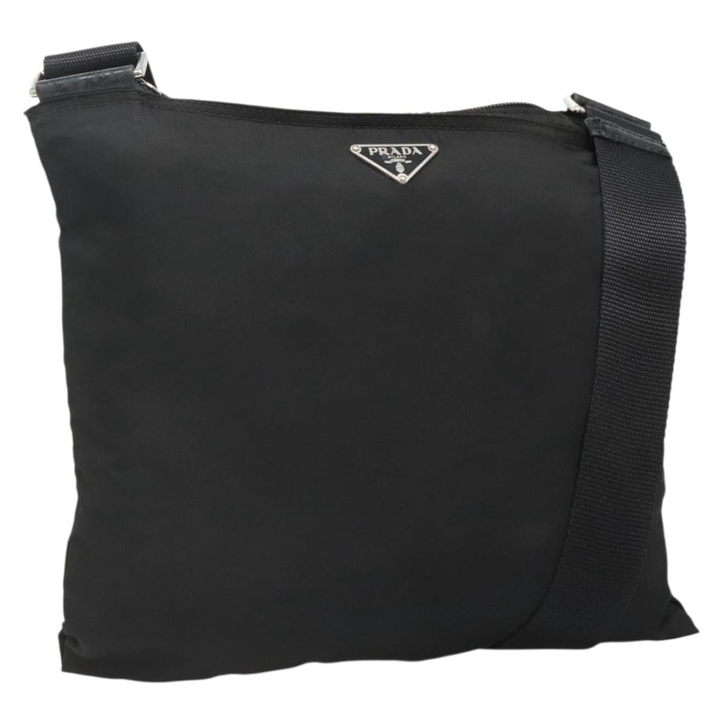 Prada Flat Messenger Bag Tessuto Black Nylon Shoulder Bag Bag (Pre-Owned)