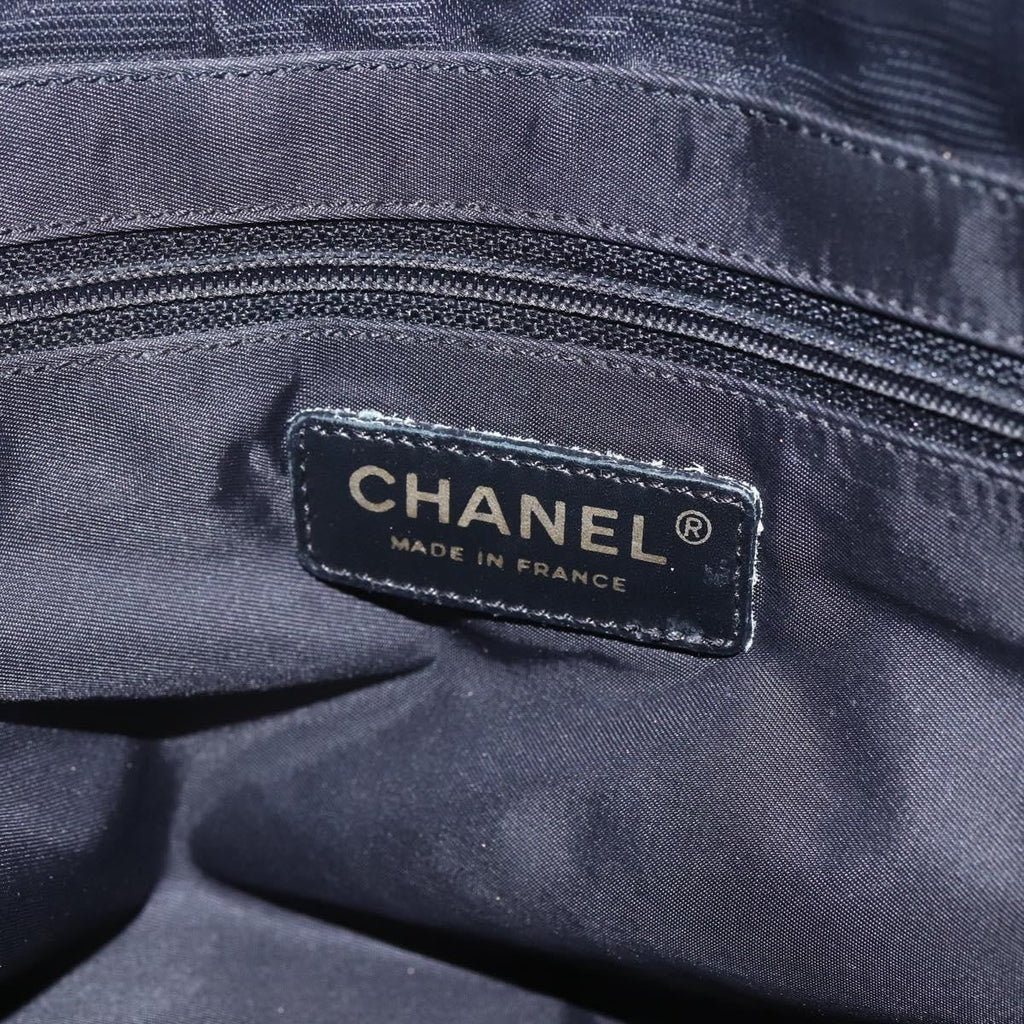 Chanel Travel Line Tote Nylon Black Nylon Tote Bag Bag (Pre-Owned)