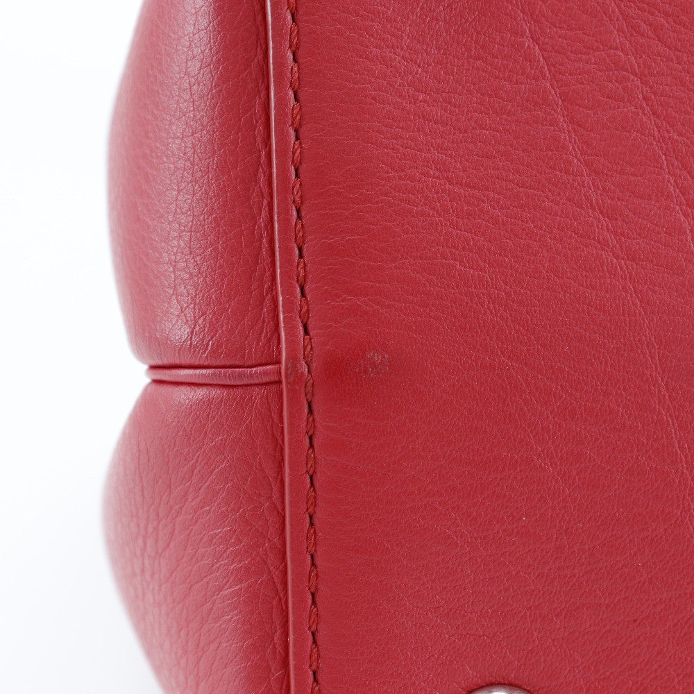 Fendi 2Jours Bag Leather Red Calfskin Tote Bag Bag (Pre-Owned)