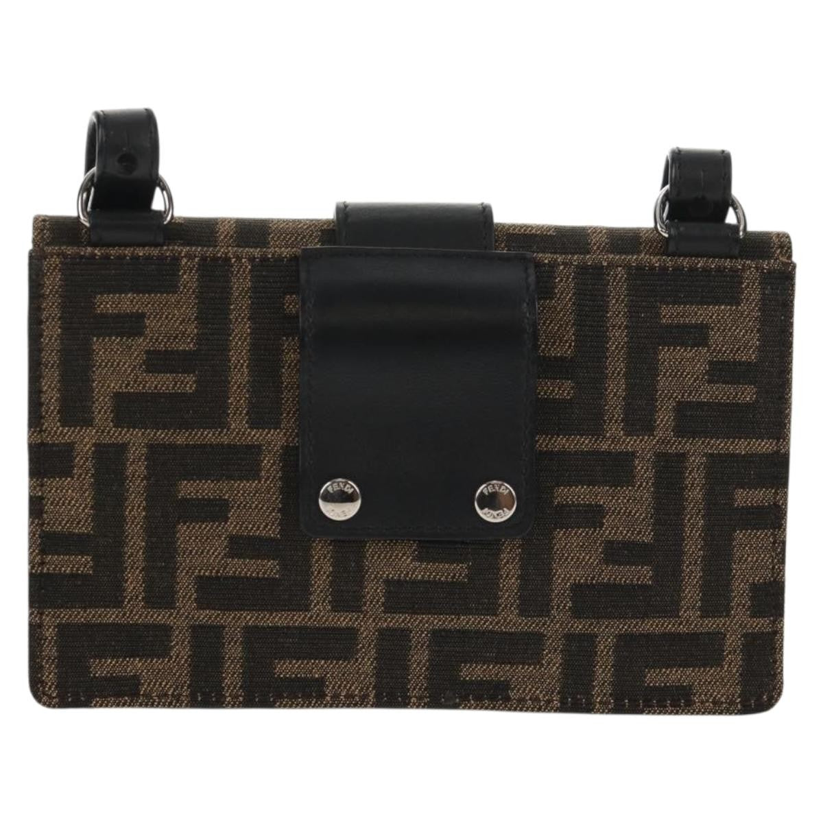 Fendi Baguette Convertible Belt Bag Zucca Canvas Black Canvas Bag (Pre-Owned)