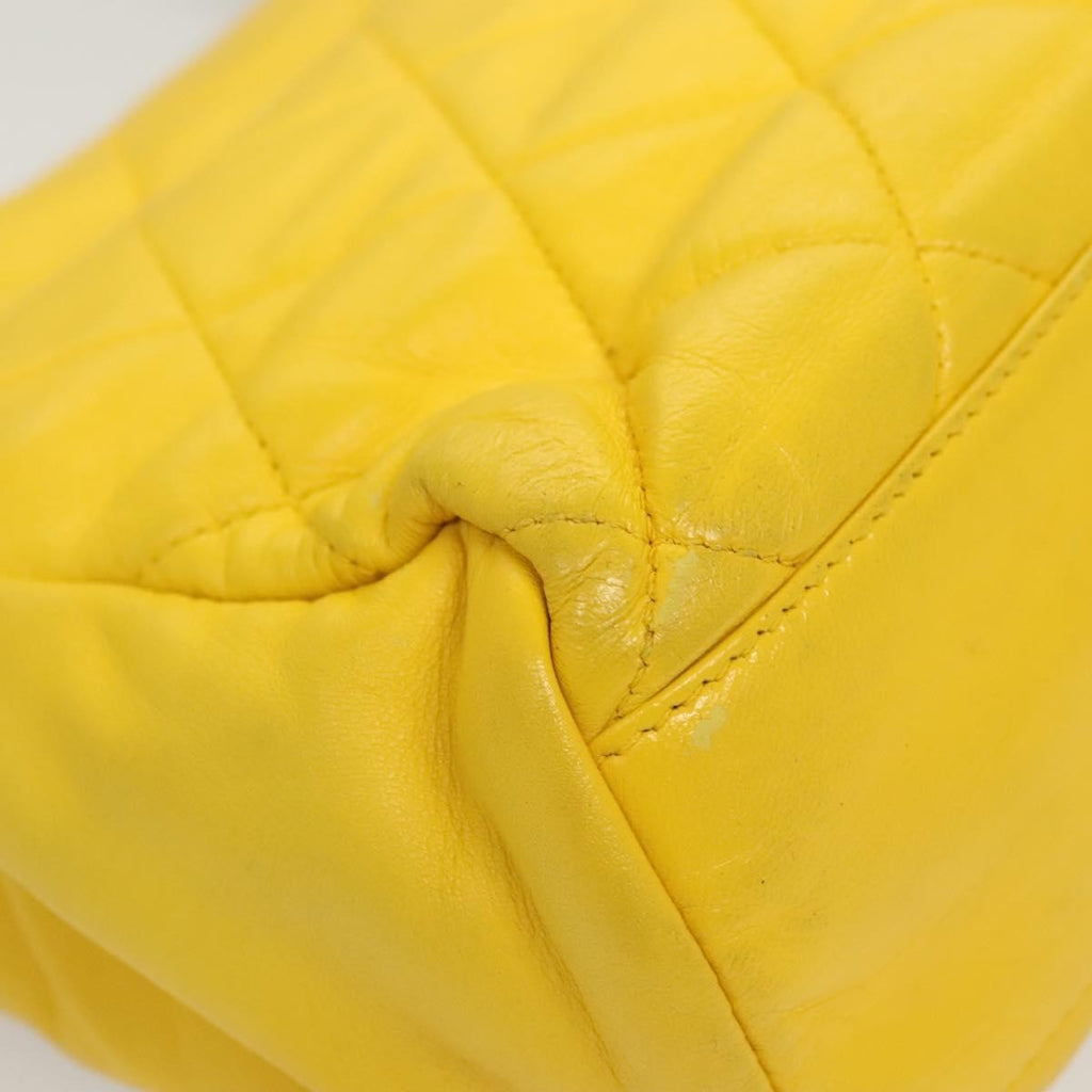 Chanel Two Tone Mademoiselle Lock Flap Bag Quilted Lambskin Yellow Leather Shoulder Bag Bag (Pre-Owned)