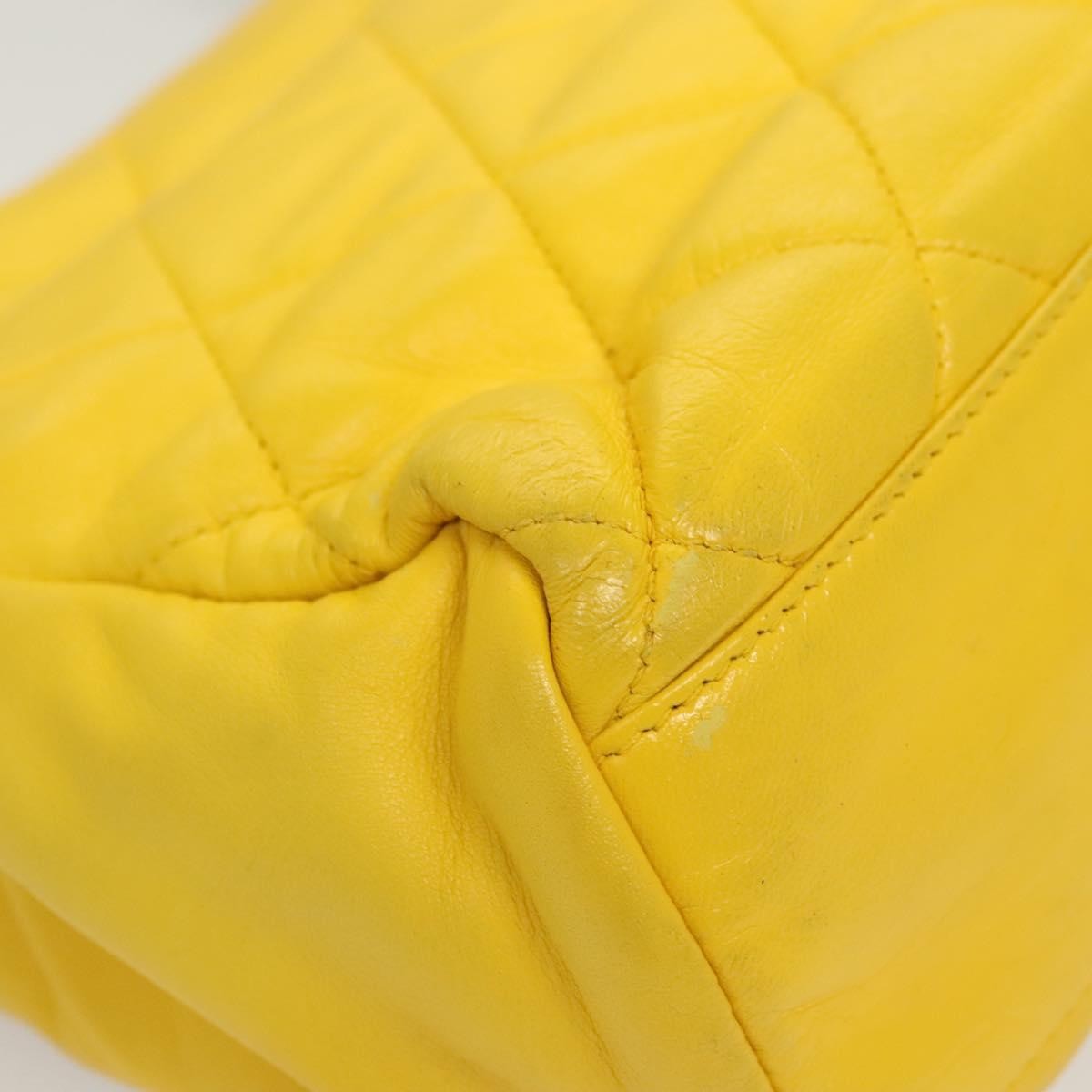 Chanel Two Tone Mademoiselle Lock Flap Bag Quilted Lambskin Yellow Leather Shoulder Bag Bag (Pre-Owned)