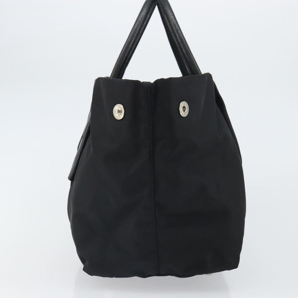 Prada Bow Tote Tessuto With Leather Black Nylon Tote Bag Bag (Pre-Owned)