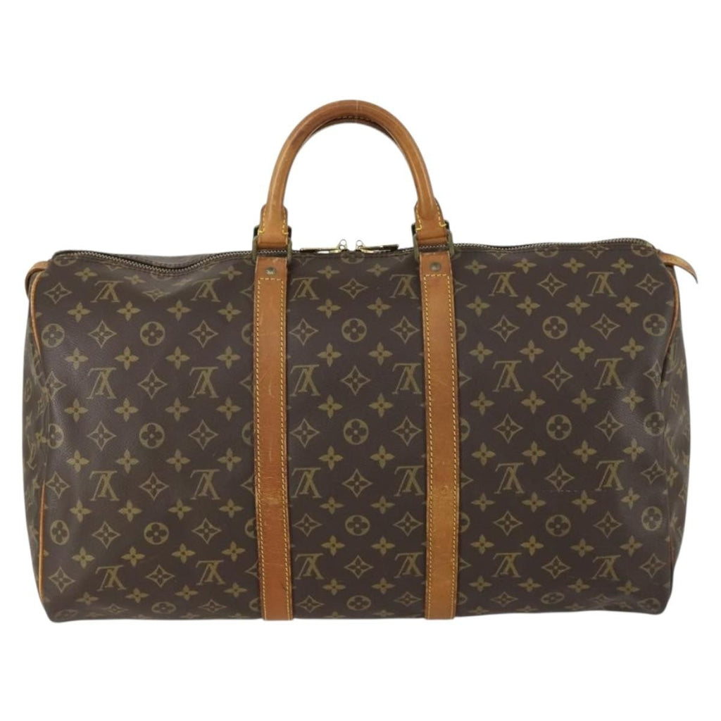 Louis Vuitton Keepall Bag Monogram Canvas Brown Canvas Travel Bag Bag (Pre-Owned)