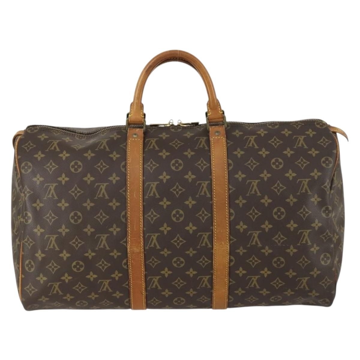 Louis Vuitton Keepall Bag Monogram Canvas Brown Canvas Travel Bag Bag (Pre-Owned)